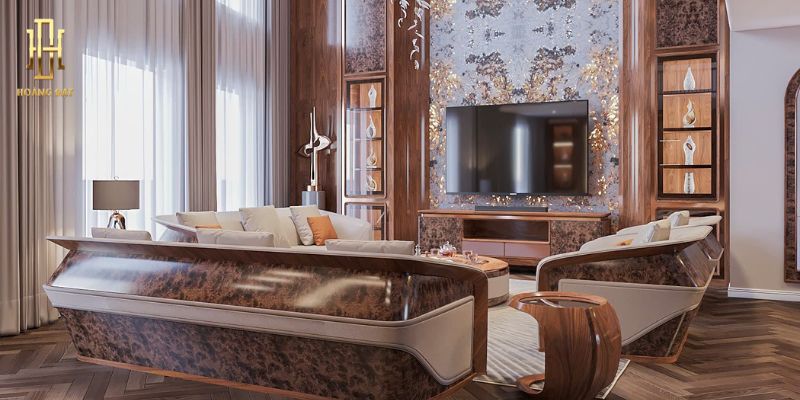 Kiệt tác đẳng cấp với thiết kế nội thất cao cấp Hoàng Đạt 8 Phòng khách là tâm điểm kết nối của cả ngôi nhà