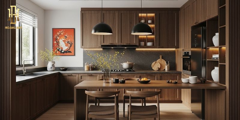 Top mẫu tủ bếp MDF phủ Melamine đẹp nhất năm 2025 8 tủ bếp MDF phủ Melamine có bàn liền khối