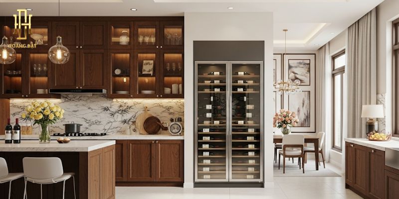 Top mẫu tủ rượu nhà chung cư đẹp, hiện đại nhất 2025 7 Mẫu tủ rượu nhà chung cư cánh kính