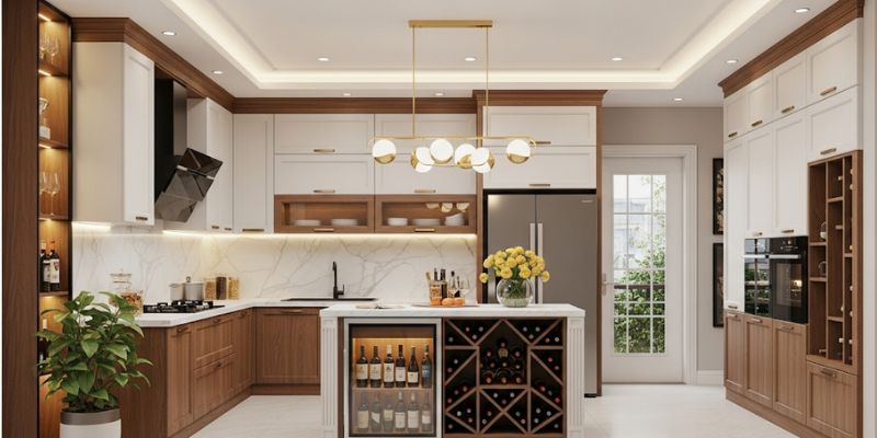 Top mẫu tủ rượu nhà chung cư đẹp, hiện đại nhất 2025 10 Mẫu tủ rượu nhà chung cư tân cổ điển