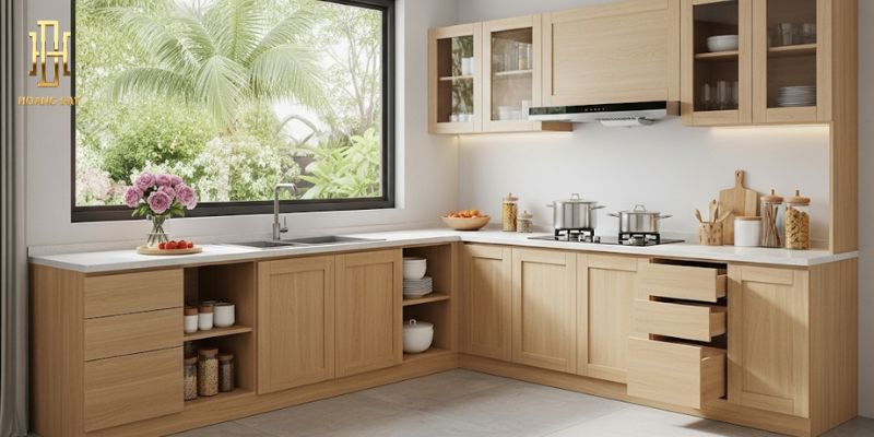 Nên chọn tủ bếp MDF hay nhựa cho không gian bếp gia đình bạn 7 Ưu nhược điểm mẫu tủ bếp MDF