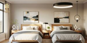 TOP 20 mẫu thiết kế phòng ngủ 2 giường tiết kiệm không gian