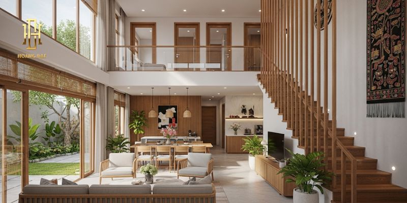 TOP 20 thiết kế nội thất nhà chữ L tiết kiệm không gian 11 Thiết kế nhà chữ L 2 tầng 4 phòng ngủ khoa học