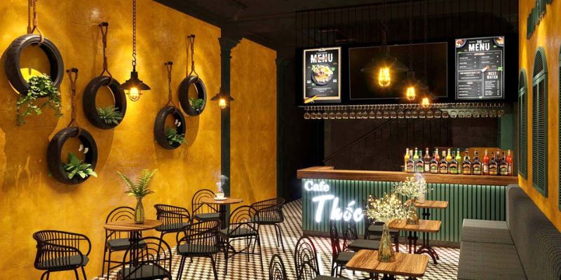 Tổng hợp 50+ mẫu thiết kế thi công quán cafe nhỏ đẹp phổ biến 7 Thiết kế thi công quán cafe nhỏ với phong cách Vintage