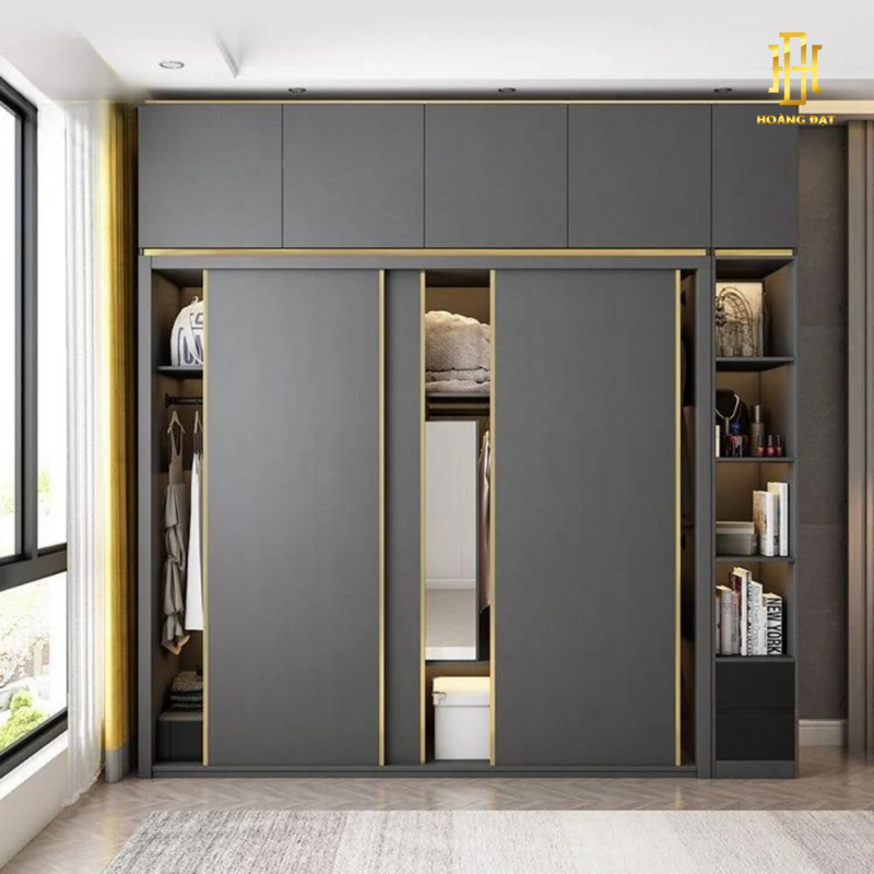 Tủ quần áo thiết kế thông minh, tối ưu từng góc nhỏ giúp căn phòng luôn gọn gàng và tinh tế.