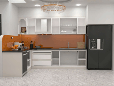 Bếp thiết kế tinh tế, mang đến không gian ấm áp, dễ thương và đầy cảm hứng cho mỗi bữa ăn.