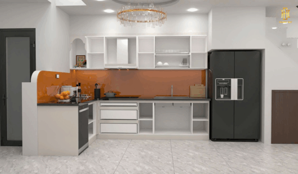 Bếp thiết kế tinh tế, mang đến không gian ấm áp, dễ thương và đầy cảm hứng cho mỗi bữa ăn.