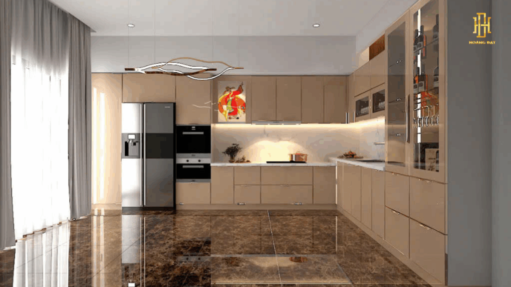 Tủ bếp hiện đại – kết hợp tinh tế giữa công năng và thẩm mỹ, tối ưu từng góc nhỏ, mang đến không gian nấu nướng tiện nghi và đầy cảm hứng mỗi ngày.
