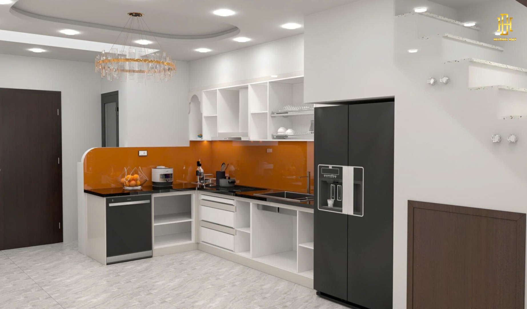 Tủ bếp nhựa cao cấp Hoàng Đạt - TBN004 4 Bếp thiết kế tinh tế, mang đến không gian ấm áp, dễ thương và đầy cảm hứng cho mỗi bữa ăn.