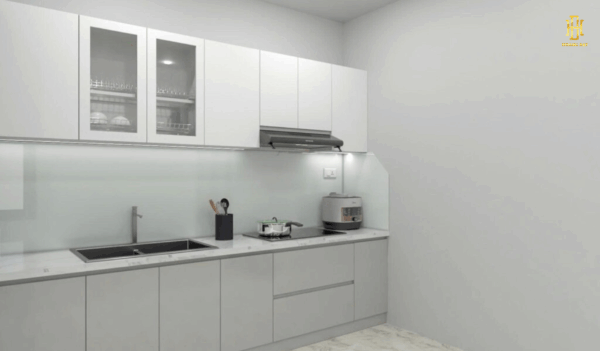 Bếp thiết kế tinh tế, mang đến không gian ấm áp, dễ thương và đầy cảm hứng cho mỗi bữa ăn.