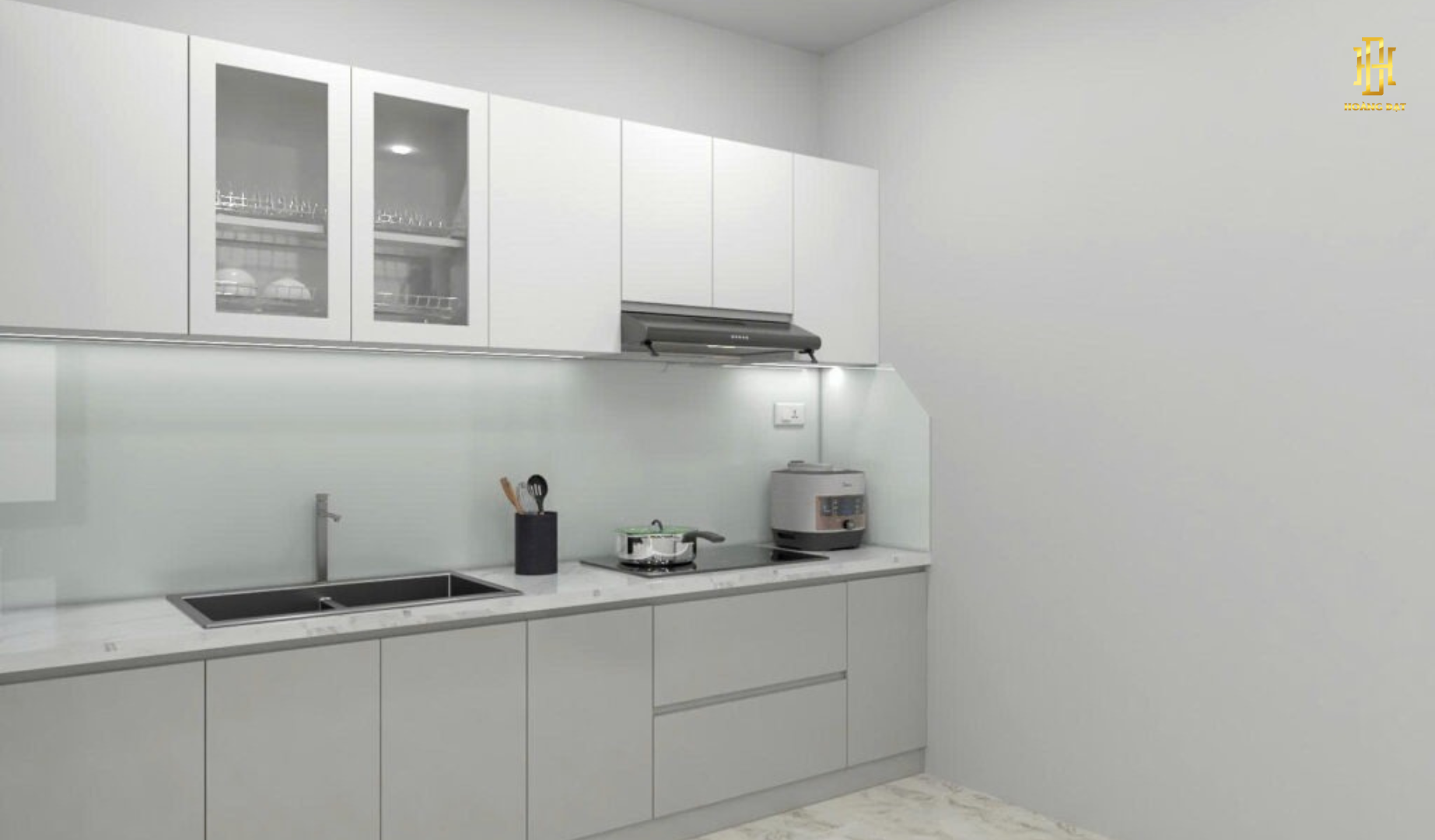 Tủ bếp nhựa cao cấp Hoàng Đạt - TBN003 11 Bếp thiết kế tinh tế, mang đến không gian ấm áp, dễ thương và đầy cảm hứng cho mỗi bữa ăn.