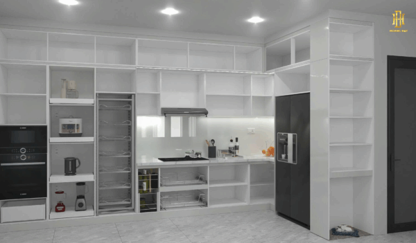 Bếp thiết kế tinh tế, mang đến không gian ấm áp, dễ thương và đầy cảm hứng cho mỗi bữa ăn.
