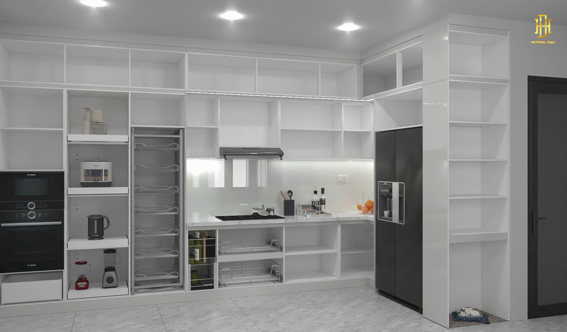 Tủ bếp nhựa cao cấp Hoàng Đạt – TBN002 9 Bếp thiết kế tinh tế, mang đến không gian ấm áp, dễ thương và đầy cảm hứng cho mỗi bữa ăn.
