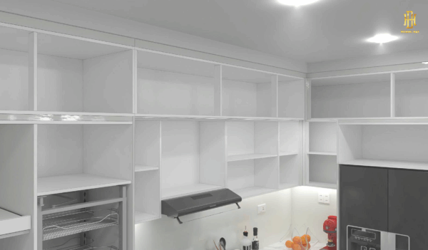 Bếp thiết kế tinh tế, mang đến không gian ấm áp, dễ thương và đầy cảm hứng cho mỗi bữa ăn.