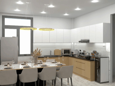 Tủ bếp nhựa cao cấp Hoàng Đạt - TBN001 8 Bếp thiết kế tinh tế, mang đến không gian ấm áp, dễ thương và đầy cảm hứng cho mỗi bữa ăn.