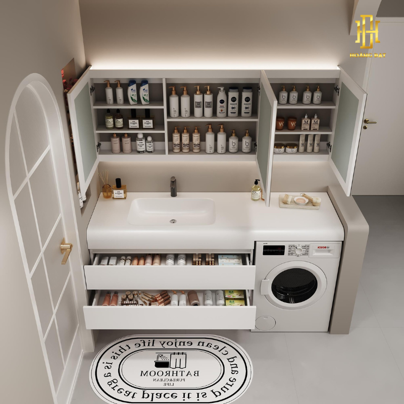 Tủ lavabo nhựa PVC là lựa chọn hoàn hảo cho phòng tắm hiện đại, với khả năng chống nước, chống mối mọt và độ bền cao