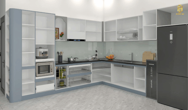Bếp thiết kế tinh tế, mang đến không gian ấm áp, dễ thương và đầy cảm hứng cho mỗi bữa ăn.