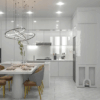 Thiết kế nội thất bếp màu trắng tinh khôi