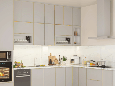 Tủ bếp nhựa cao cấp Hoàng Đạt - TBN005 4 Bếp thiết kế tinh tế, mang đến không gian ấm áp, dễ thương và đầy cảm hứng cho mỗi bữa ăn.