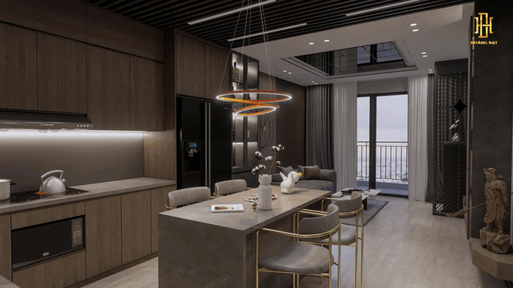 Thiết kế nội thất phòng bếp sang trọng