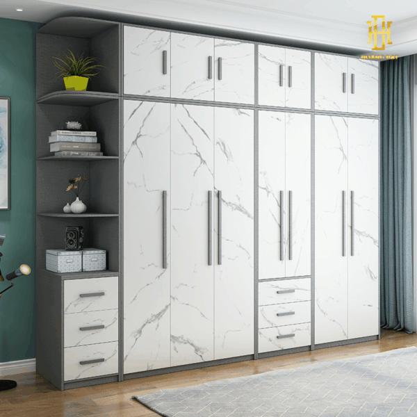 Tủ quần áo thiết kế thông minh, tối ưu từng góc nhỏ giúp căn phòng luôn gọn gàng và tinh tế.