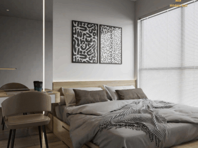 Thiết kế nội thất chung cư hiện đại Hoàng Đạt - TKCC004
