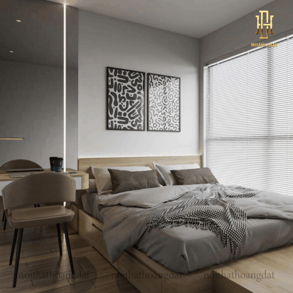 Thiết kế nội thất chung cư hiện đại Hoàng Đạt - TKCC004