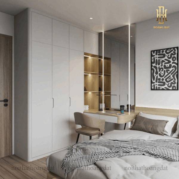 Thiết kế nội thất chung cư hiện đại Hoàng Đạt - TKCC004