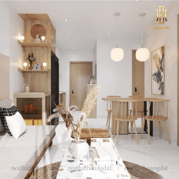 Thiết kế nội thất chung cư hiện đại Hoàng Đạt - TKCC005